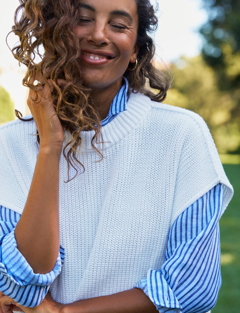 MONTECITO VEST White, Pure Italian Cotton
