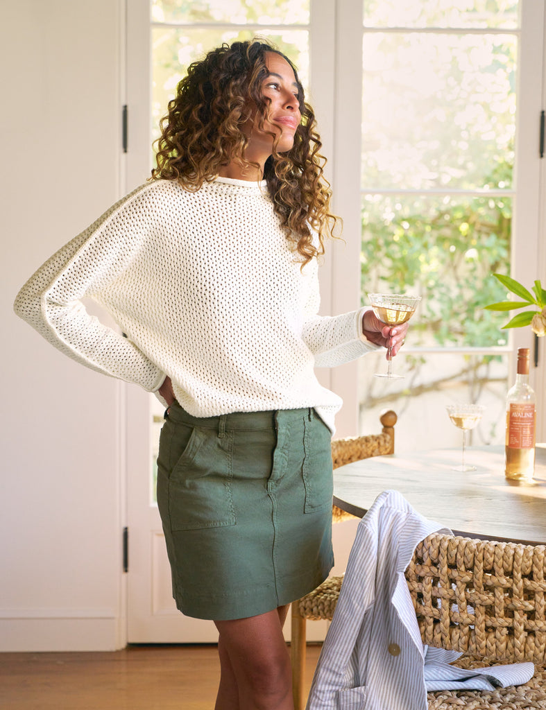 JAMESON SKIRT Hunter Green, Italian Performance Linen