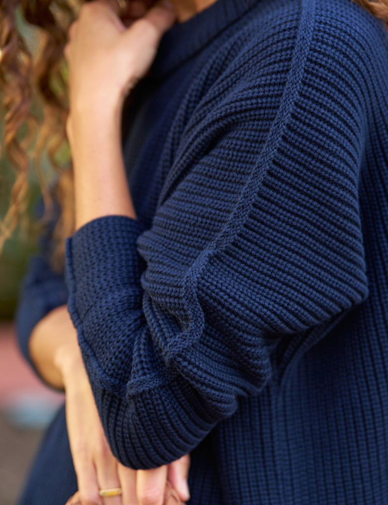 MONTECITO SWEATER Marine, Pure Italian Cotton