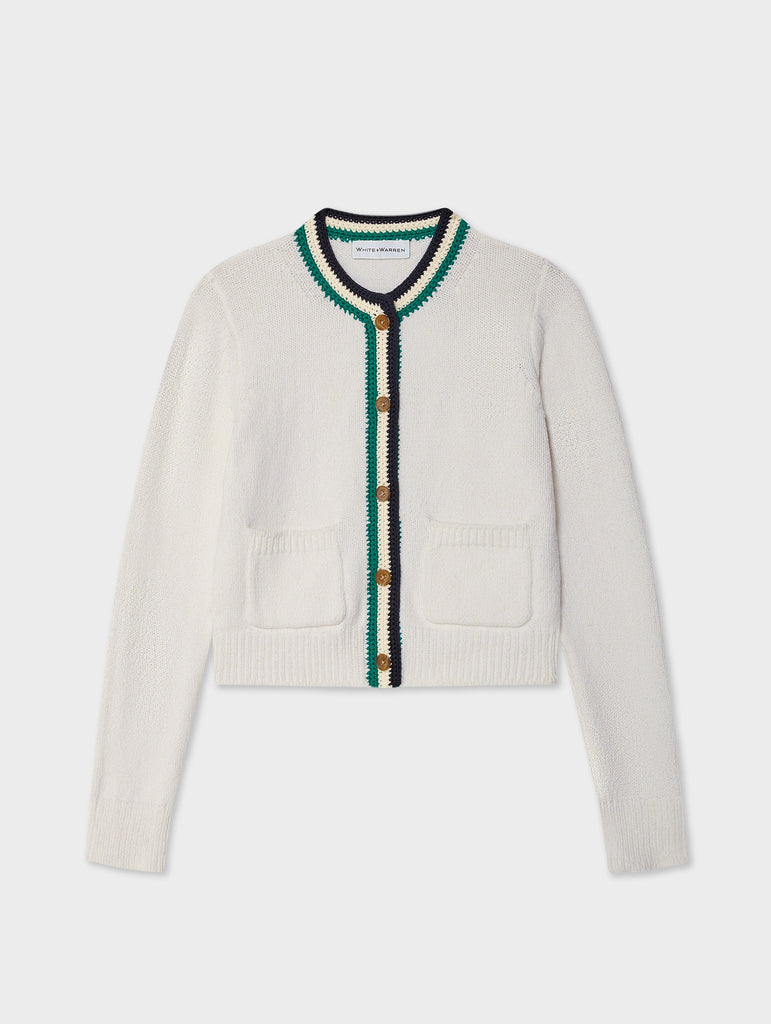 Lofty Cotton Crochet Trim Cardigan