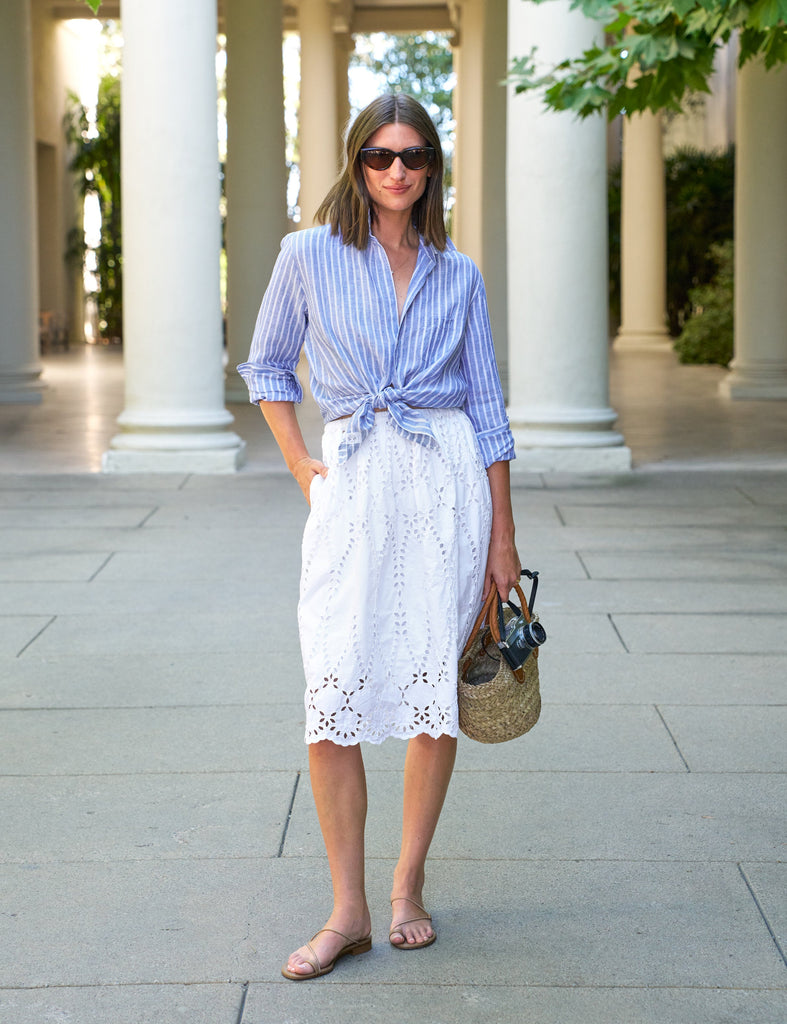 GRACE SKIRT White, Eyelet Cotton