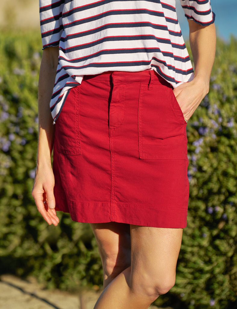 JAMESON SKIRT Double Decker Red, Italian Performance Linen