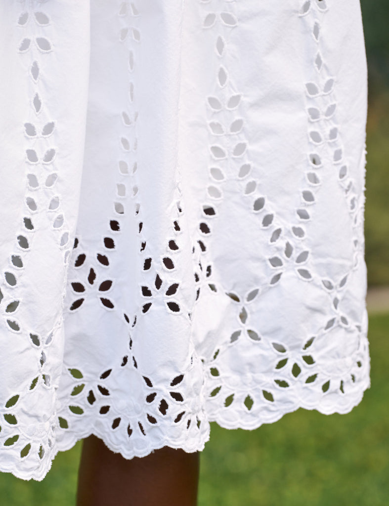 GRACE SKIRT White, Eyelet Cotton