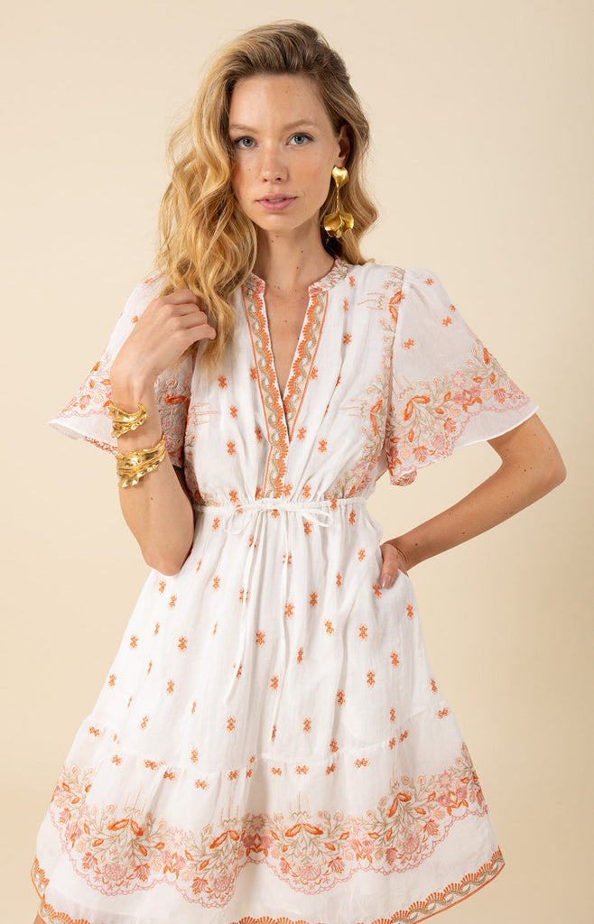 Milan Embroidered Organza Dress