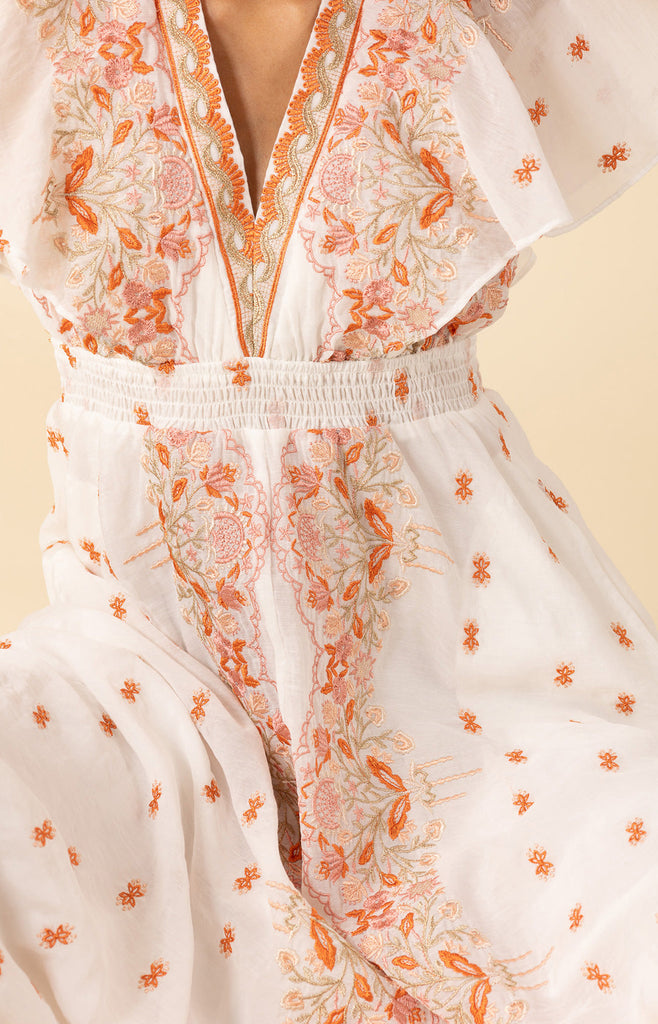 Elianna Embroidered Organza Maxi Dress