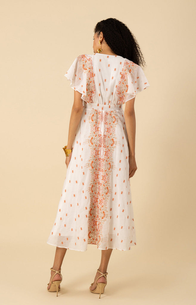 Elianna Embroidered Organza Maxi Dress
