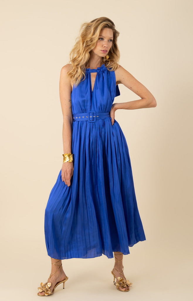 Chelsea Chiffon Pleated Solid Dress