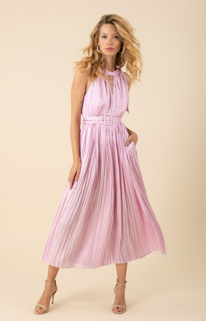 Chelsea Chiffon Pleated Solid Dress