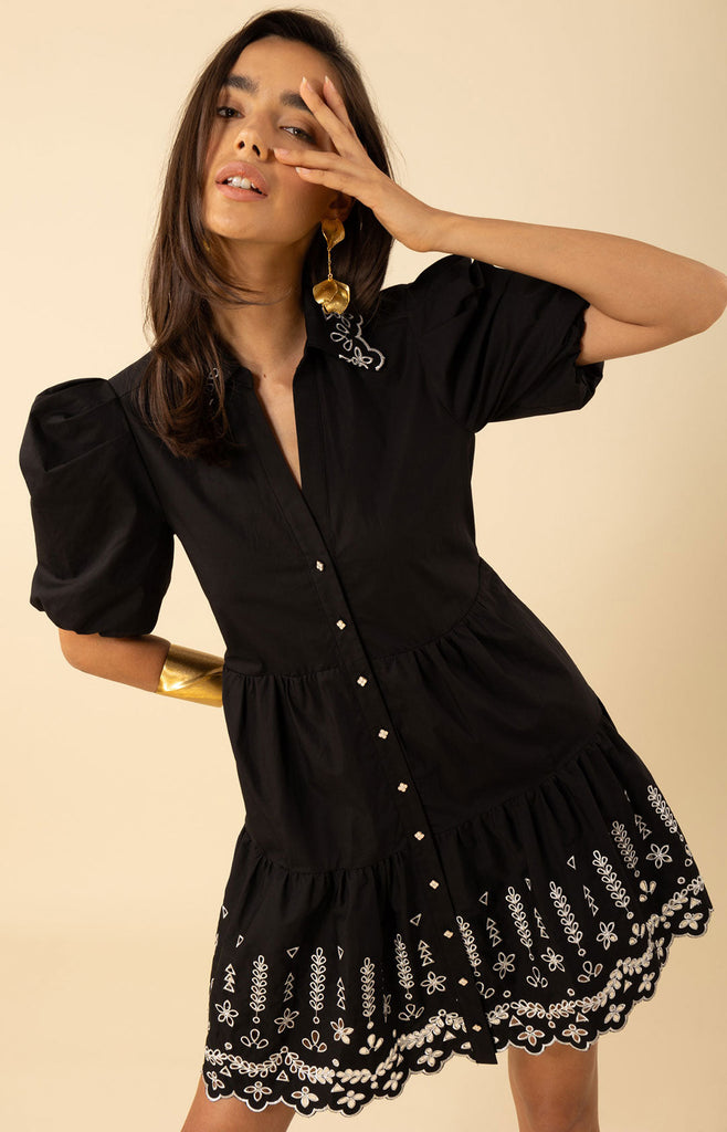 Rayna Embroidered Poplin Dress