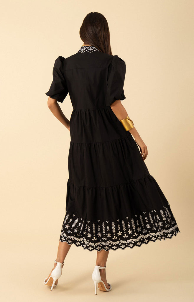 Martha Embroidered Poplin Maxi Dress