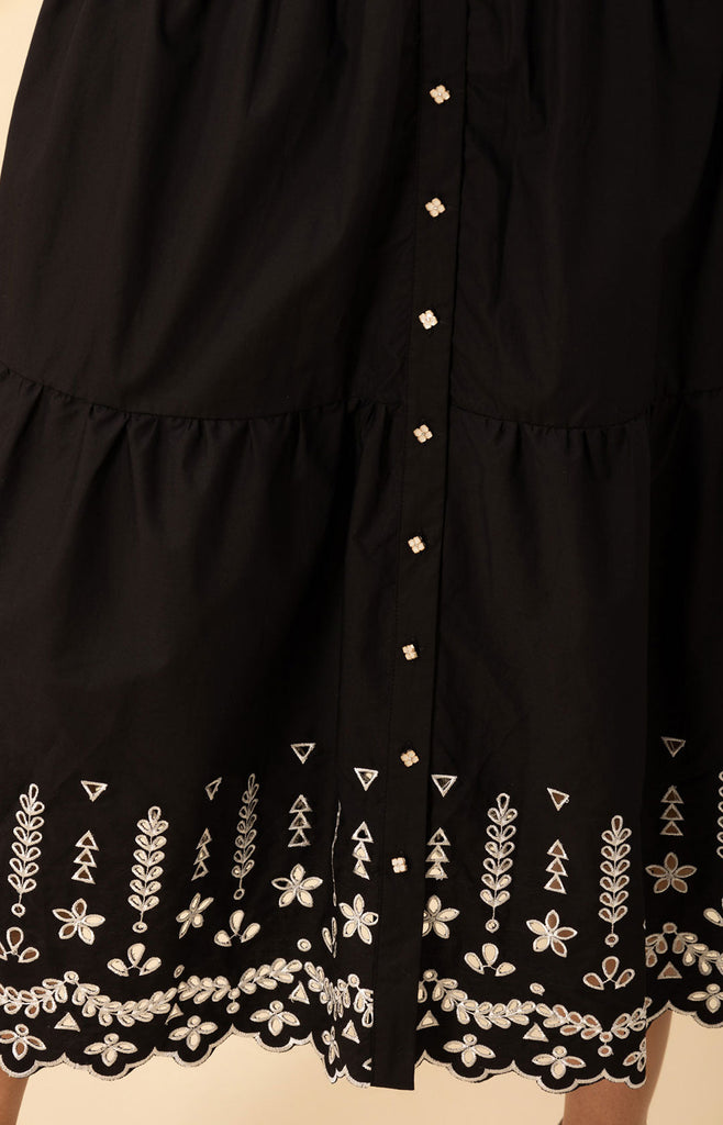 Martha Embroidered Poplin Maxi Dress