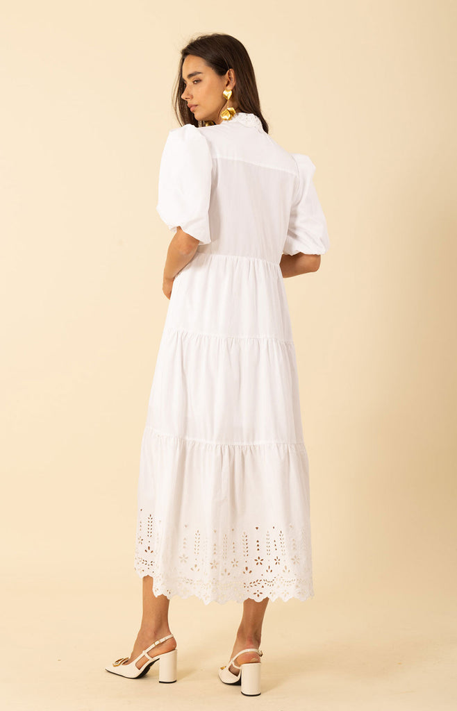 Martha Embroidered Poplin Maxi Dress