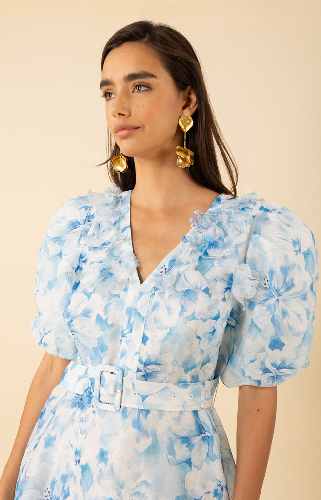 Promise Floral Trim Organza Dress