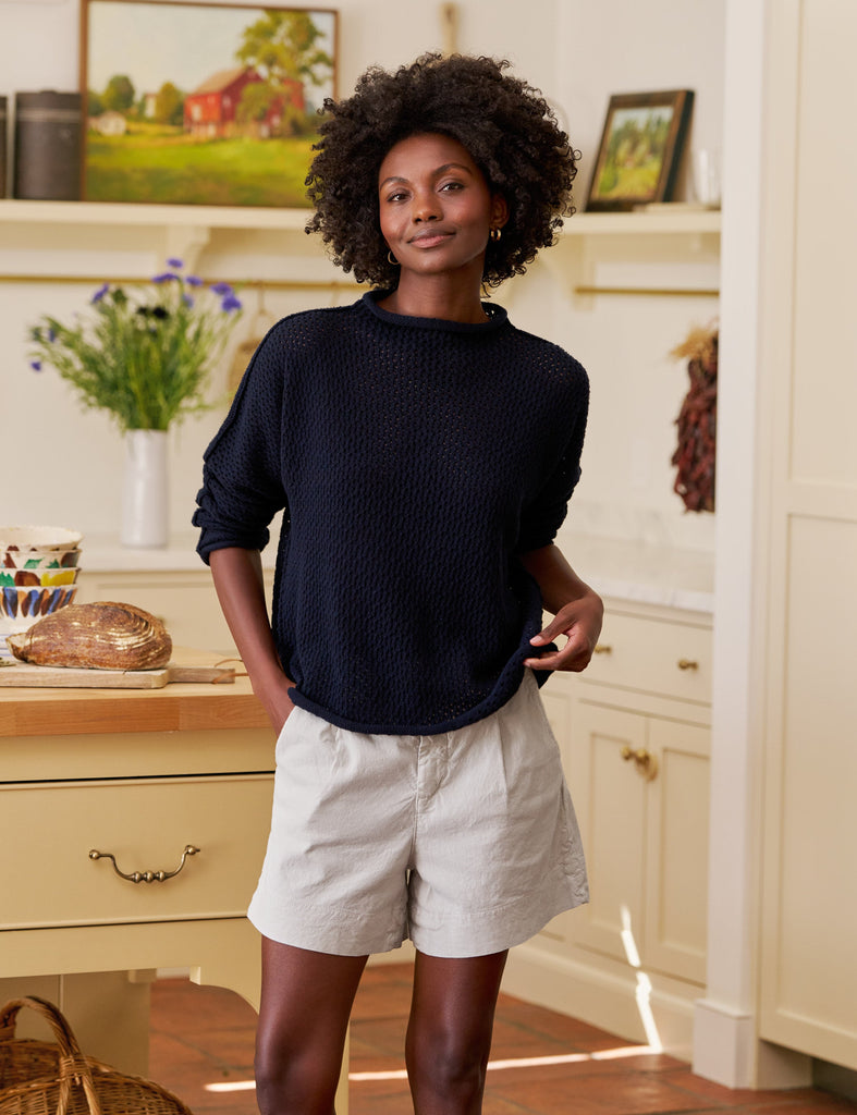 MONTEREY POINTELLE Marine, Pure Italian Cotton
