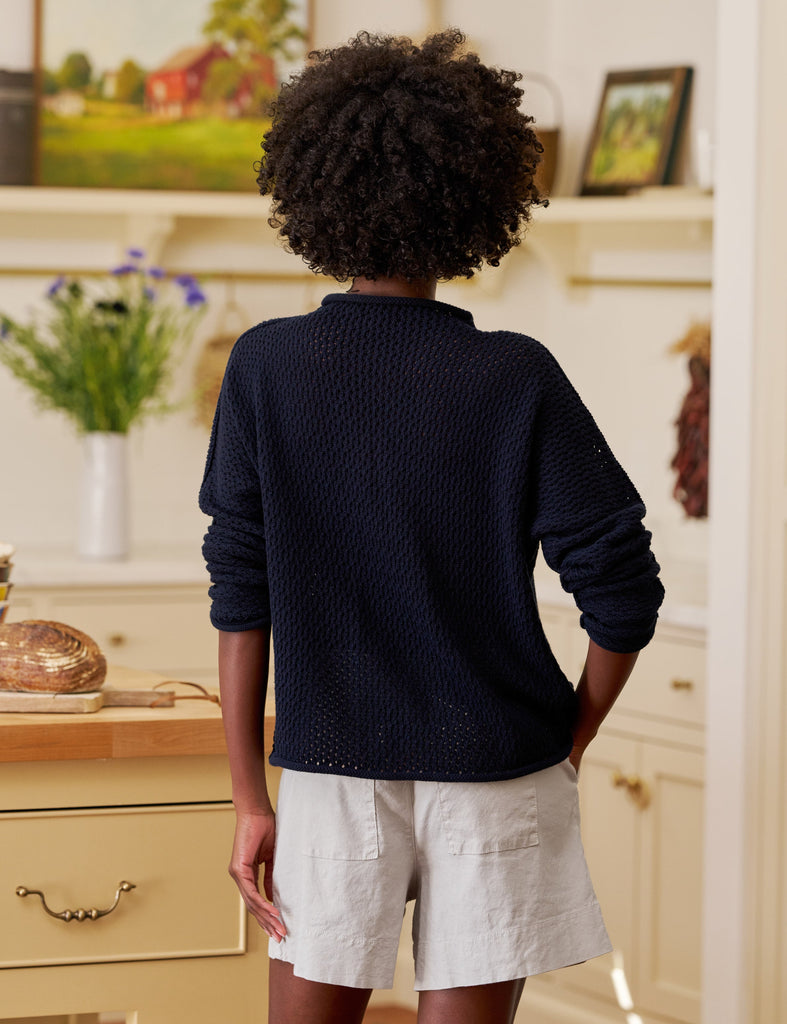 MONTEREY POINTELLE Marine, Pure Italian Cotton