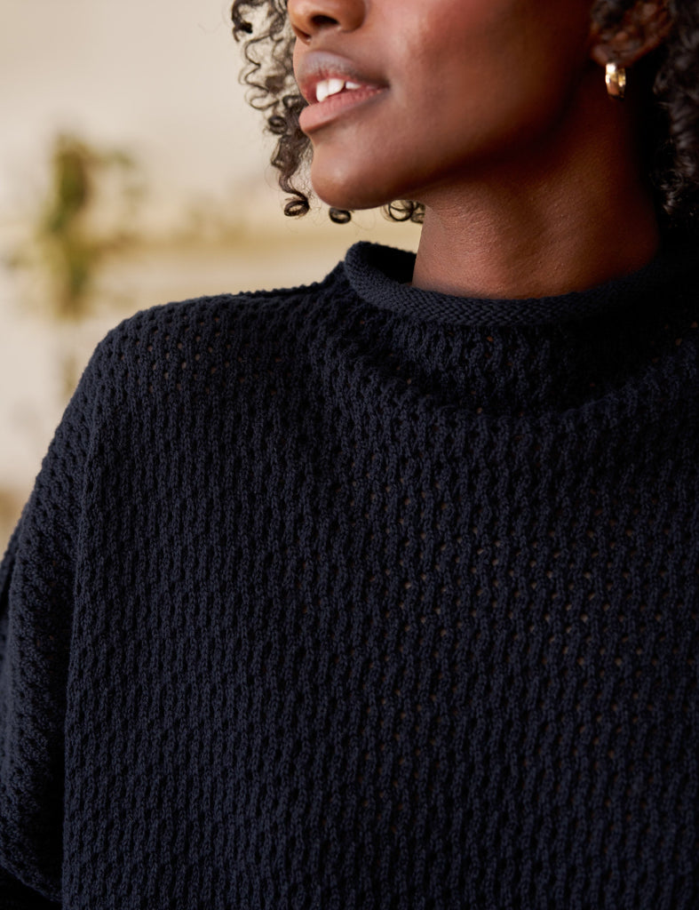 MONTEREY POINTELLE Marine, Pure Italian Cotton