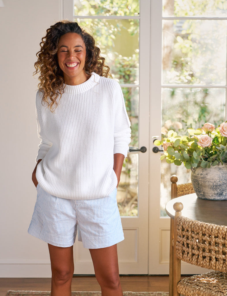 WATERFORD Blue and White Stripe, Italian Performance Linen