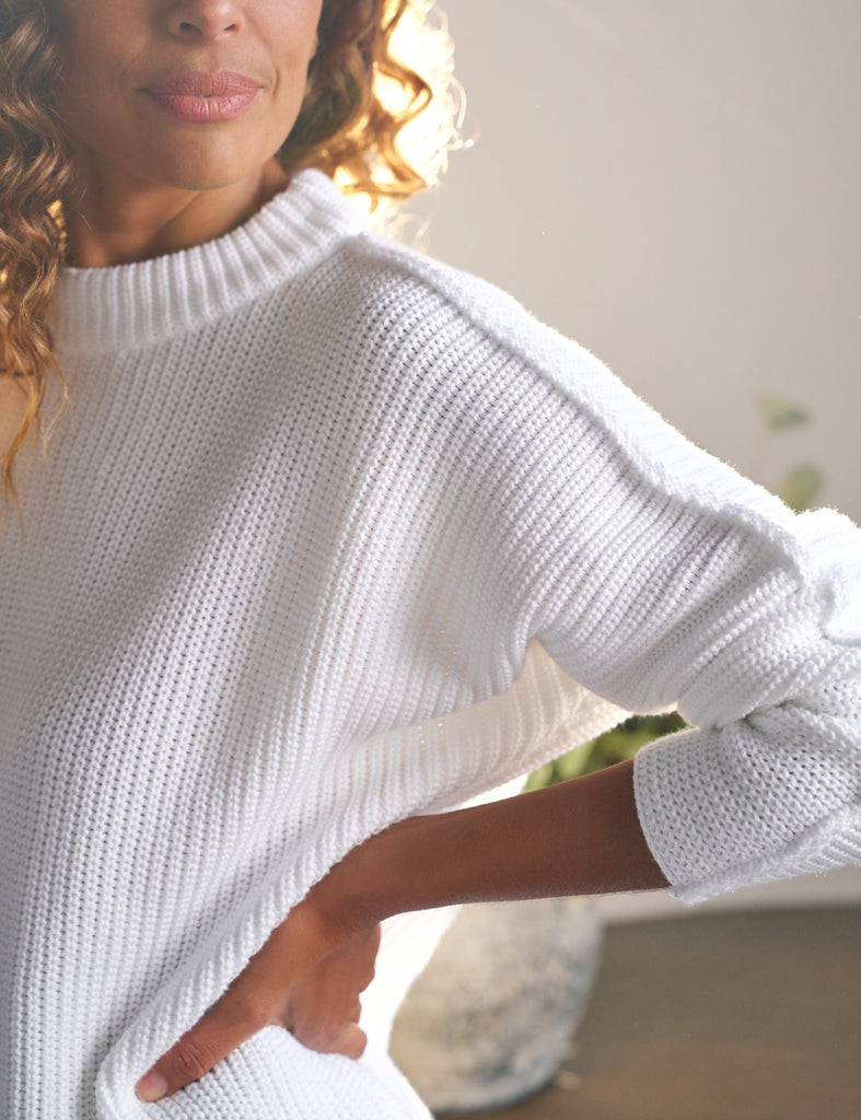 MONTECITO SWEATER White, Pure Italian Cotton