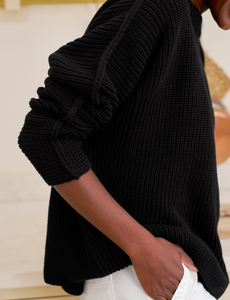 MONTECITO SWEATER Black, Pure Italian Cotton