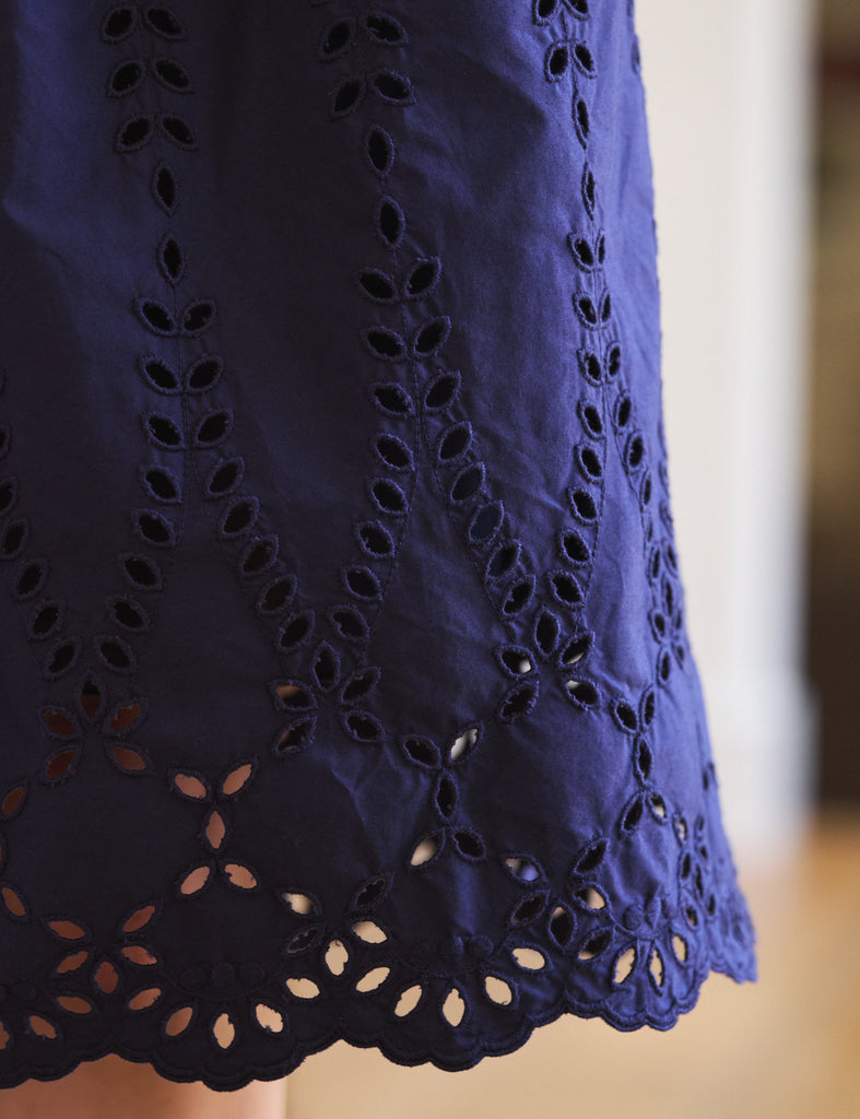 GRACE SKIRT Navy, Eyelet Cotton