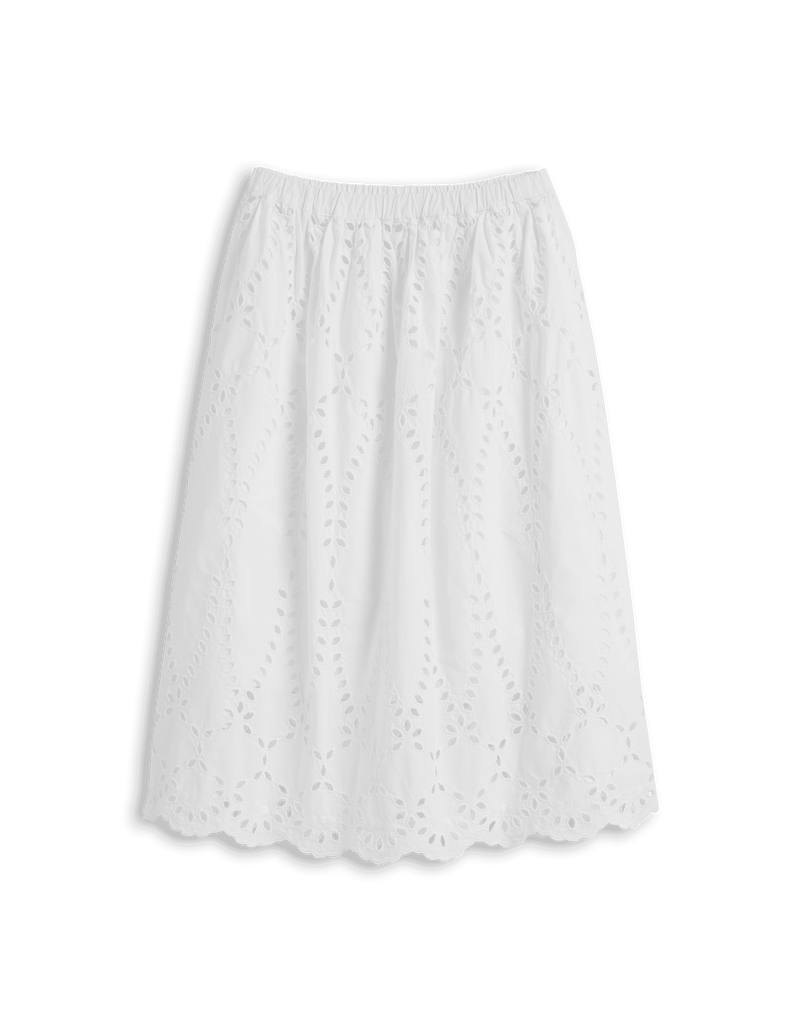 GRACE SKIRT White, Eyelet Cotton