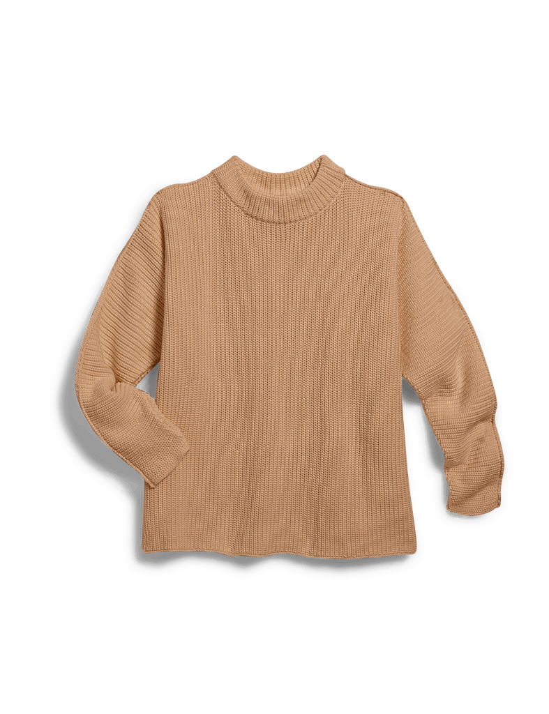 MONTECITO SWEATER Camel, Pure Italian Cotton