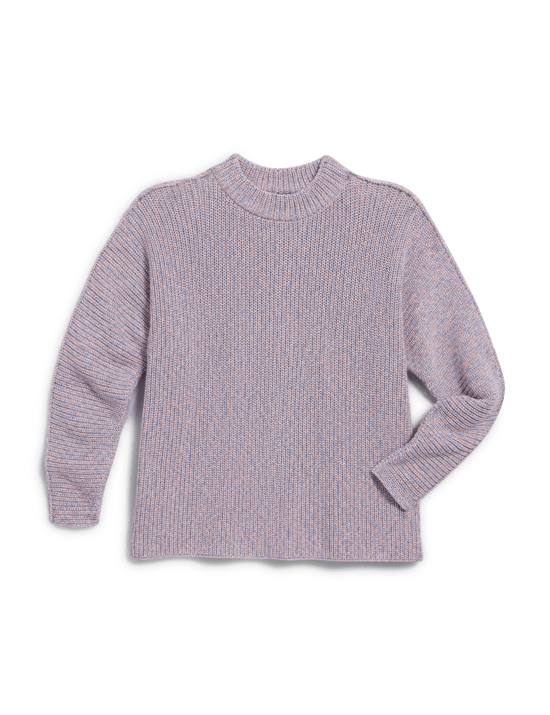 MONTECITO SWEATER Pink and Blue Marl, Pure Italian Cotton