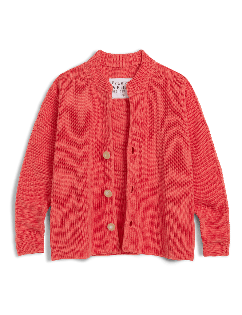 MONTECITO CARDIGAN Lobster, Pure Italian Cotton